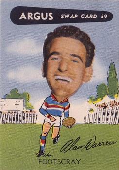 1954 Argus Football Swap Cards #59 Allen Warren Front